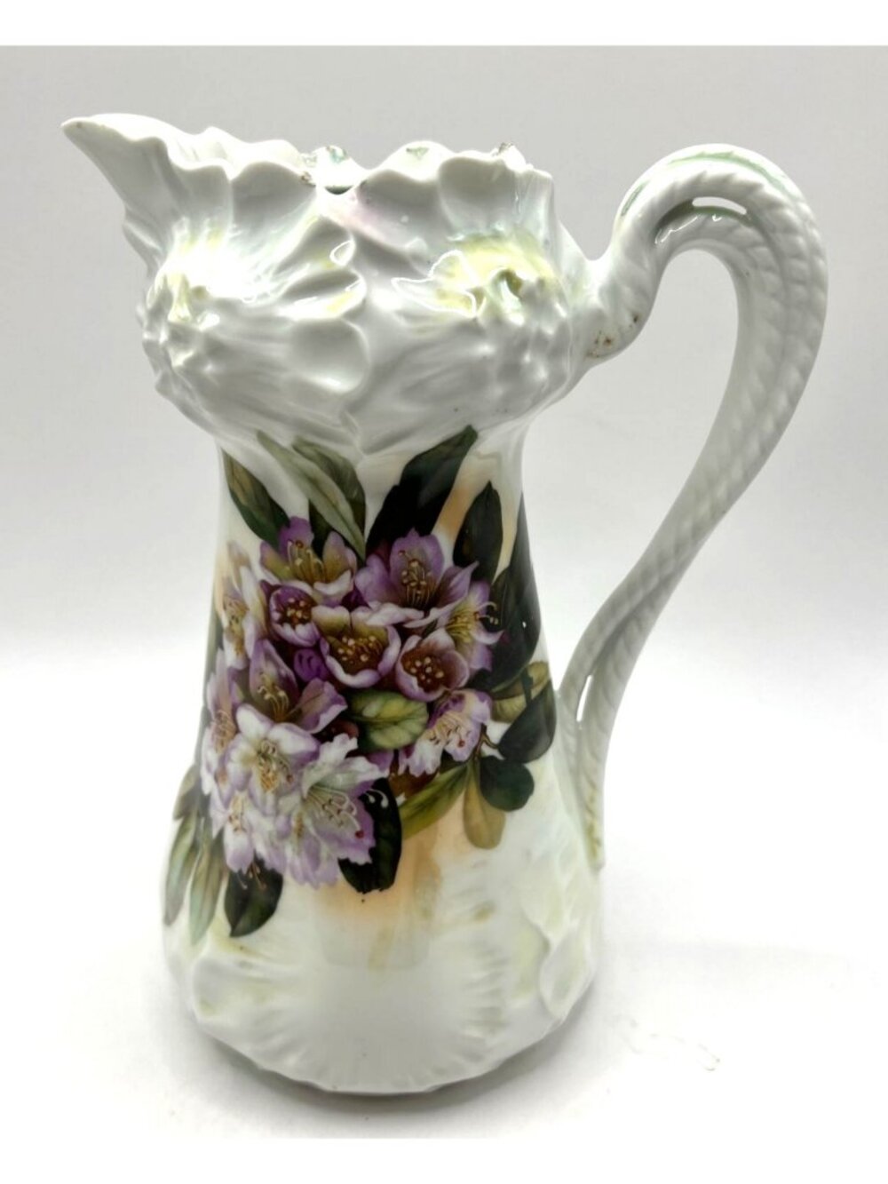Vtg Porcelain RS Germany Hand Painted Wild Rose Teapot With Ornate Handle Early
